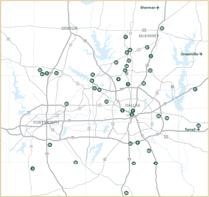 Map of recent relocations